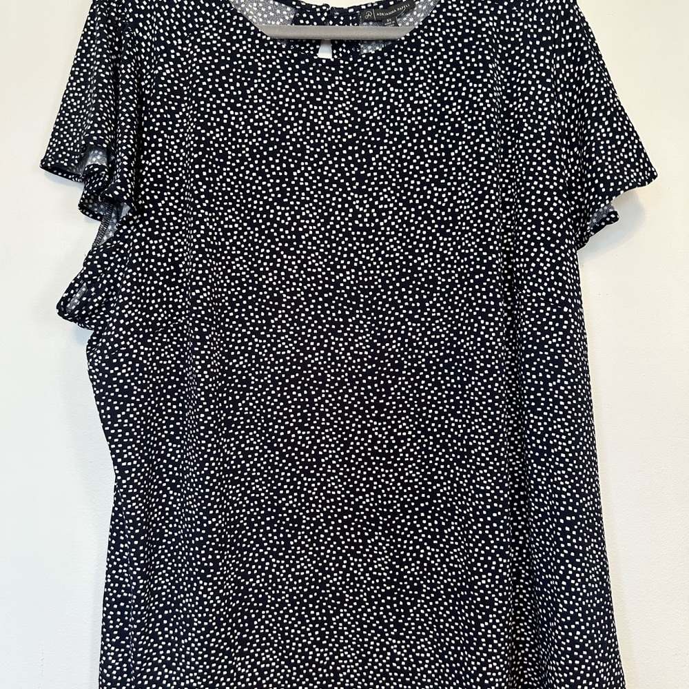 Adrianna Papell Black and White Dotted Blouse